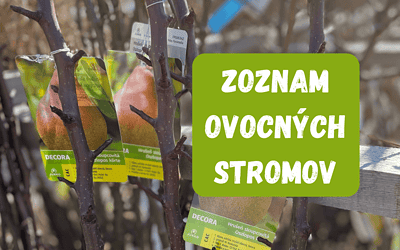 Zoznam ovocných stromov – JAR 2026